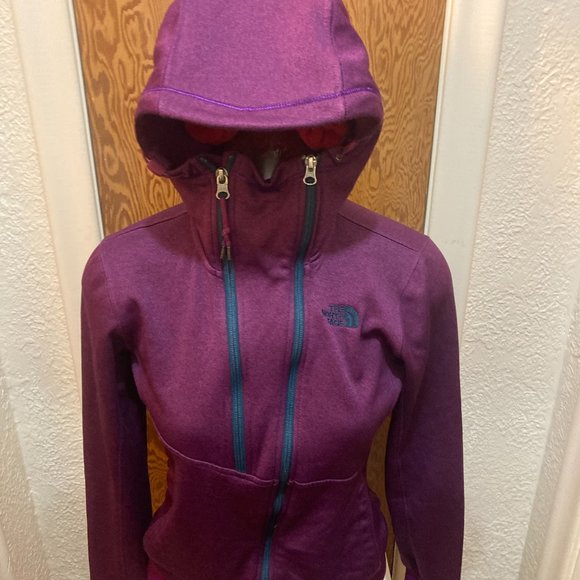 The North Face Purple zip up hoodie size small - Picture 3 of 5